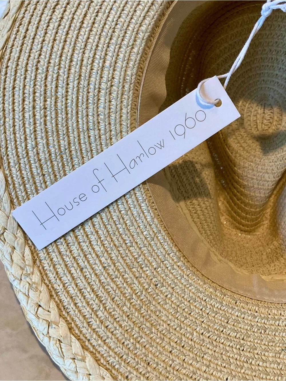 NWT House of Harlow 1960 Straw Sun Hat - Natural Tan